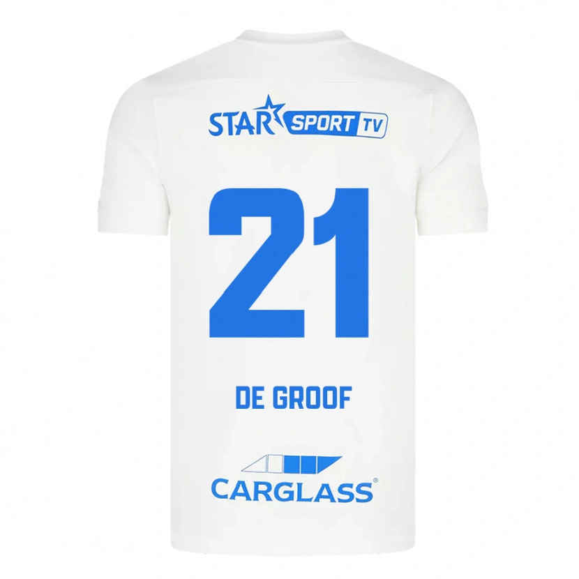 Danxen Dámské Jens De Groof #21 Bílá Modrá Daleko Hráčské Dresy 2025/26 Dres