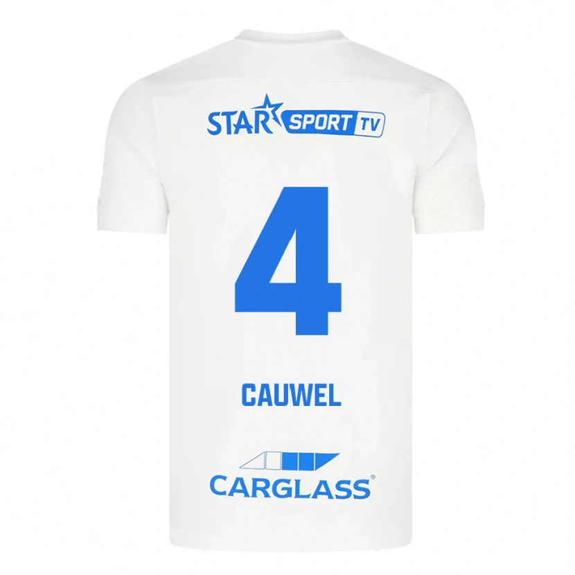 Danxen Dámské Michiel Cauwel #4 Bílá Modrá Daleko Hráčské Dresy 2025/26 Dres