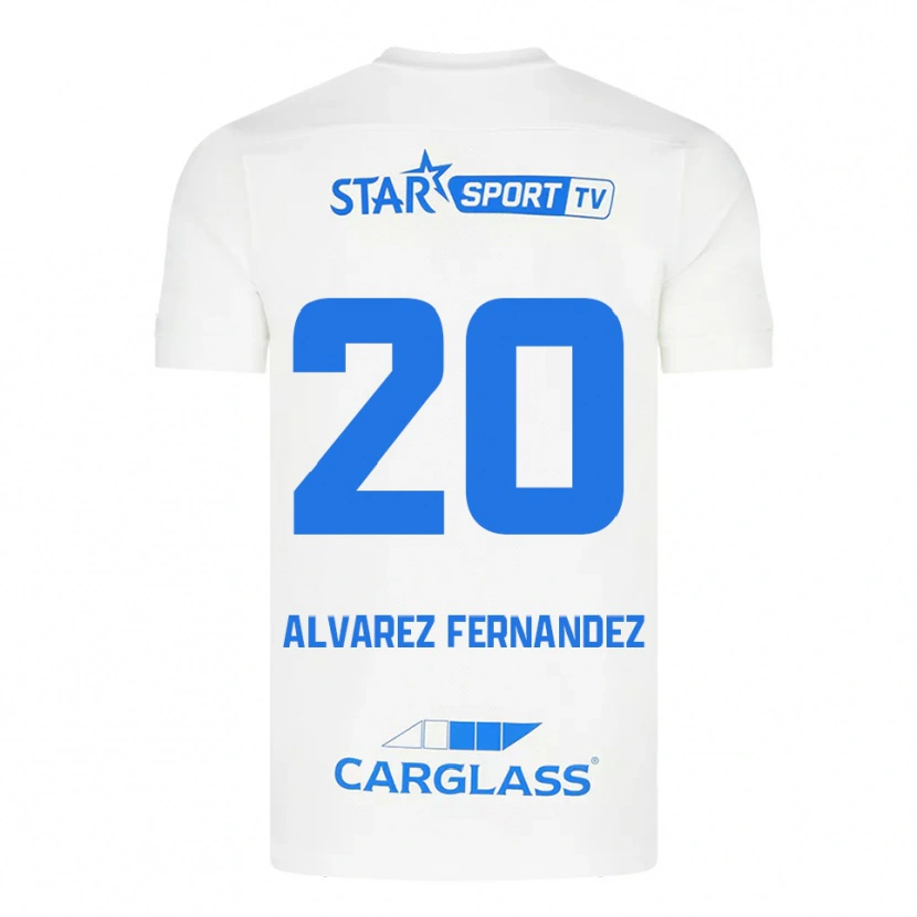 Danxen Dámské Loïc Alvarez Fernandez #20 Bílá Modrá Daleko Hráčské Dresy 2025/26 Dres