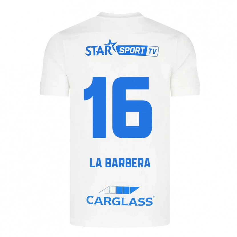 Danxen Dámské Yonni La Barbera #16 Bílá Modrá Daleko Hráčské Dresy 2025/26 Dres