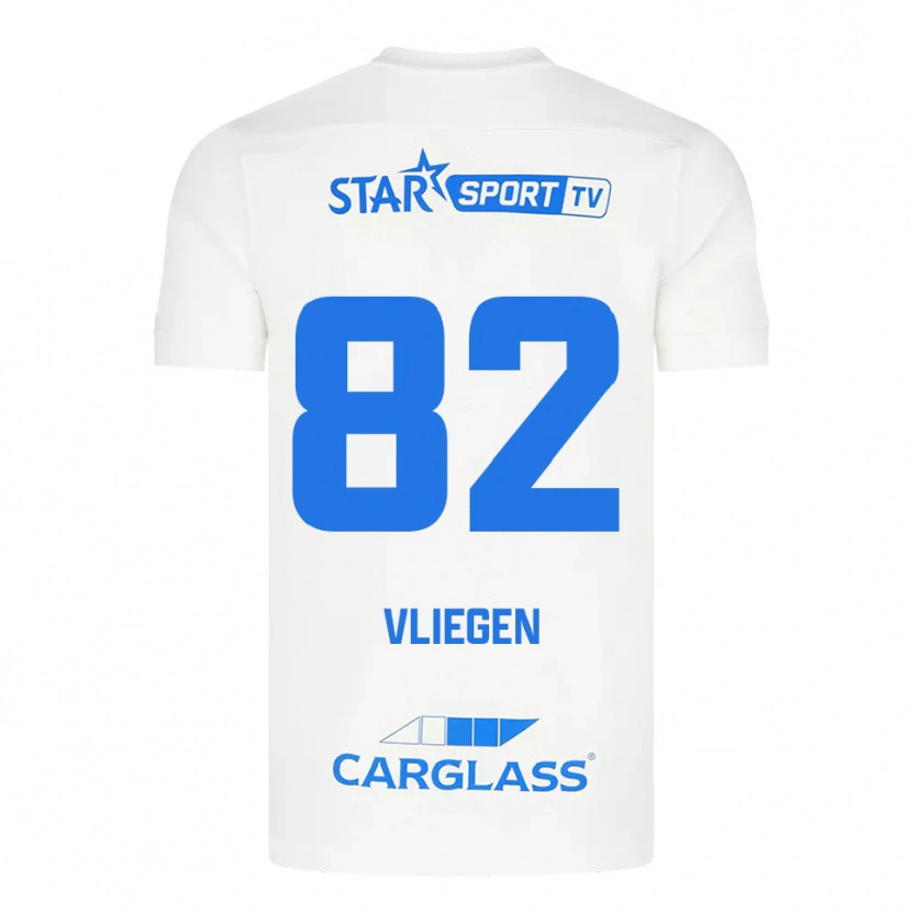 Danxen Dámské Olivier Vliegen #82 Bílá Modrá Daleko Hráčské Dresy 2025/26 Dres