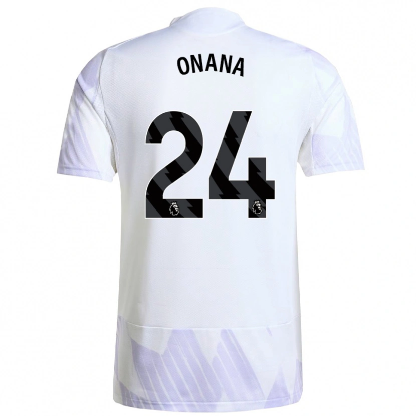 Danxen Dámské André Onana #24 Bílá Fialová Fialová Daleko Hráčské Dresy 2025/26 Dres