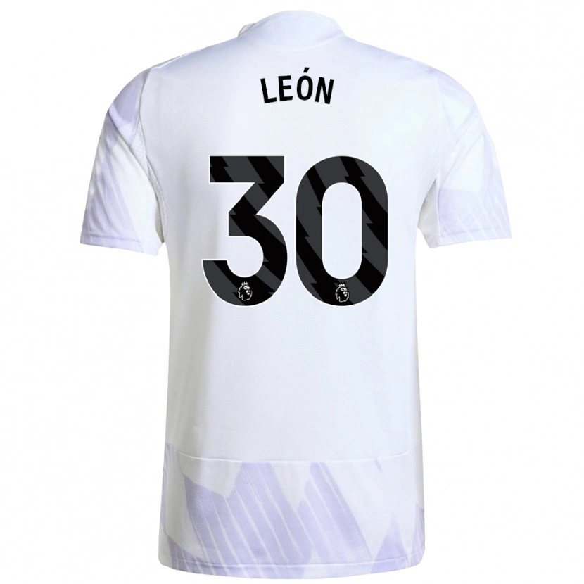 Danxen Dámské Diego León #30 Bílá Fialová Fialová Daleko Hráčské Dresy 2025/26 Dres