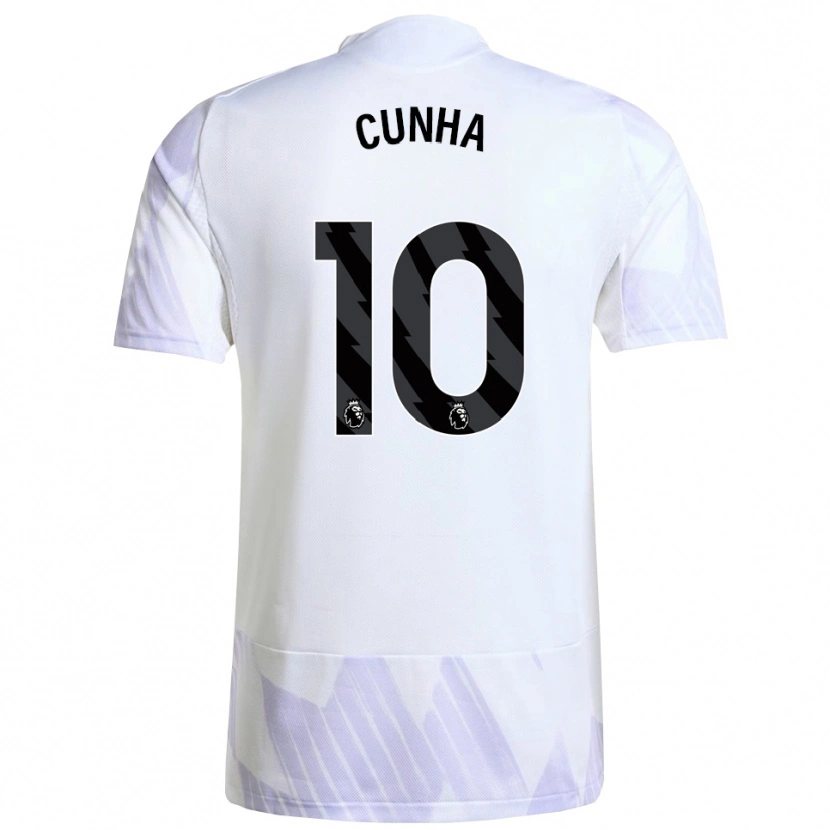 Danxen Dámské Matheus Cunha #10 Bílá Fialová Fialová Daleko Hráčské Dresy 2025/26 Dres