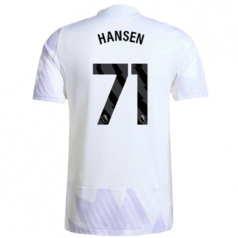 Danxen Dámské Isak Hansen-Aaroen #71 Bílá Fialová Fialová Daleko Hráčské Dresy 2025/26 Dres