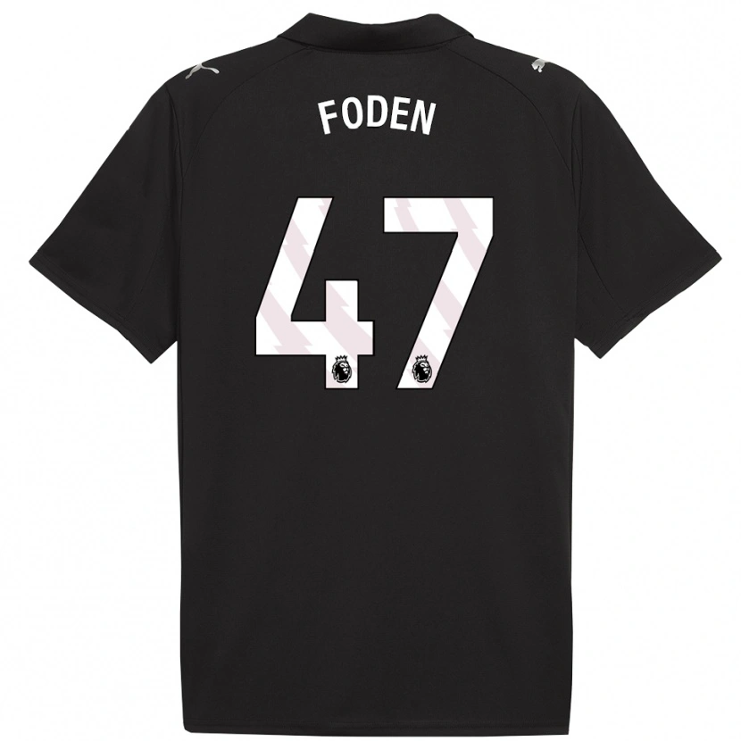 Danxen Dámské Phil Foden #47 Černá Bílá Daleko Hráčské Dresy 2025/26 Dres