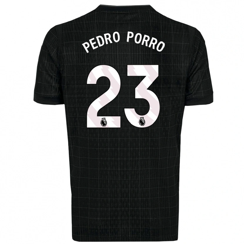 Danxen Dámské Pedro Porro #23 Černá Šedá Daleko Hráčské Dresy 2025/26 Dres