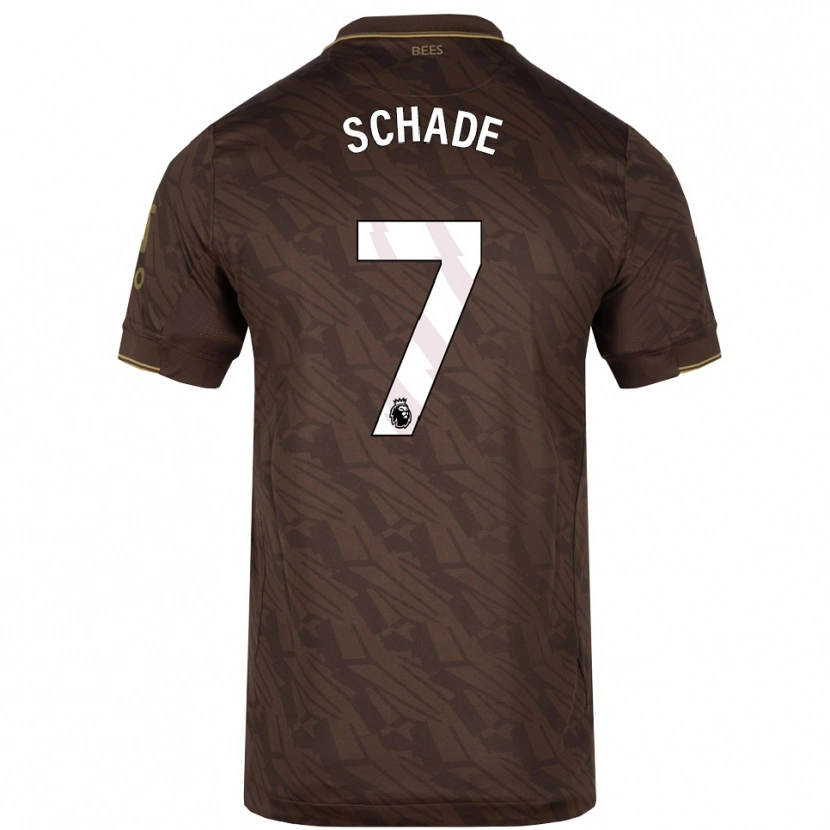 Danxen Dámské Kevin Schade #7 Hnědá Zlatá Daleko Hráčské Dresy 2025/26 Dres