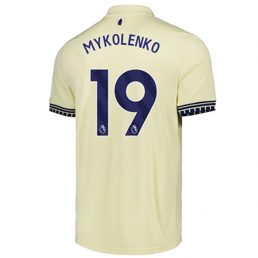 Danxen Dámské Vitaliy Mykolenko #19 Smetanově Bílá Černá Daleko Hráčské Dresy 2025/26 Dres