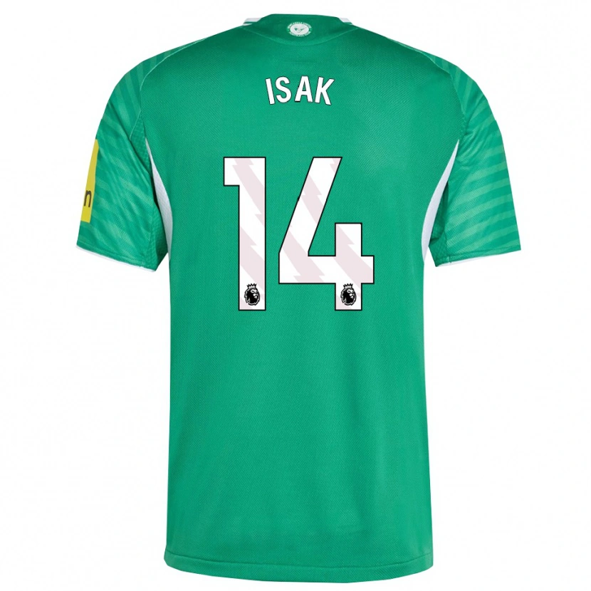 Danxen Dámské Alexander Isak #14 Zelená Bílá Daleko Hráčské Dresy 2025/26 Dres