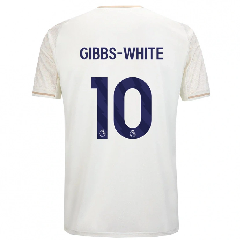 Danxen Dámské Morgan Gibbs-White #10 Smetanově Bílá Černá Daleko Hráčské Dresy 2025/26 Dres