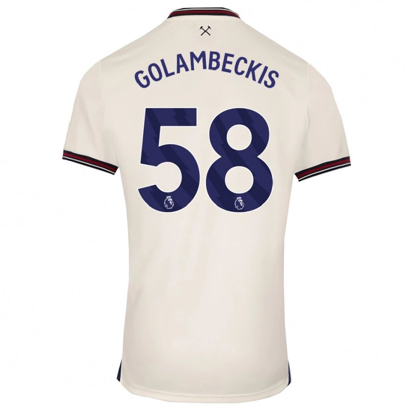 Danxen Dámské Airidas Golambeckis #58 Smetanově Bílá Daleko Hráčské Dresy 2025/26 Dres