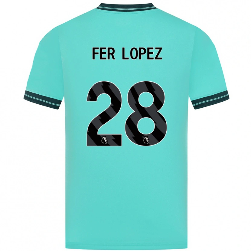 Danxen Dámské Fer López #28 Nebesky Modrá Zelená Daleko Hráčské Dresy 2025/26 Dres