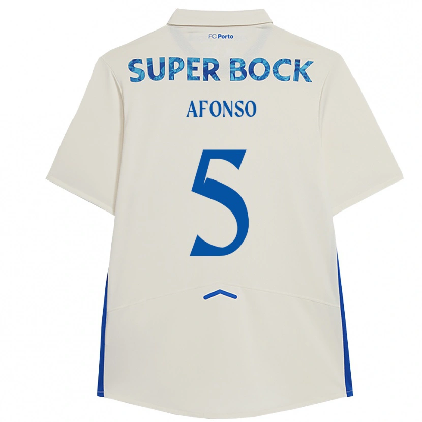 Danxen Dámské Zé Afonso #5 Bílá Modrá Třetí Hráčské Dresy 2025/26 Dres