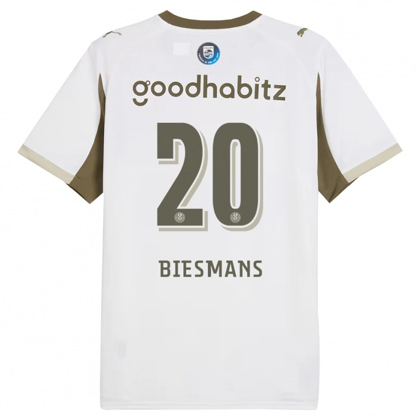 Danxen Dámské Julie Biesmans #20 Bílá Šedá Třetí Hráčské Dresy 2025/26 Dres