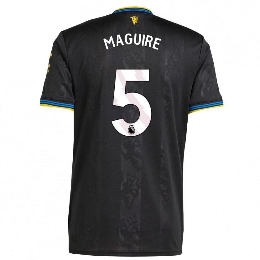 Danxen Dámské Harry Maguire #5 Černá Žlutá Modrá Třetí Hráčské Dresy 2025/26 Dres