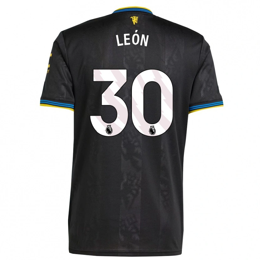 Danxen Dámské Diego León #30 Černá Žlutá Modrá Třetí Hráčské Dresy 2025/26 Dres