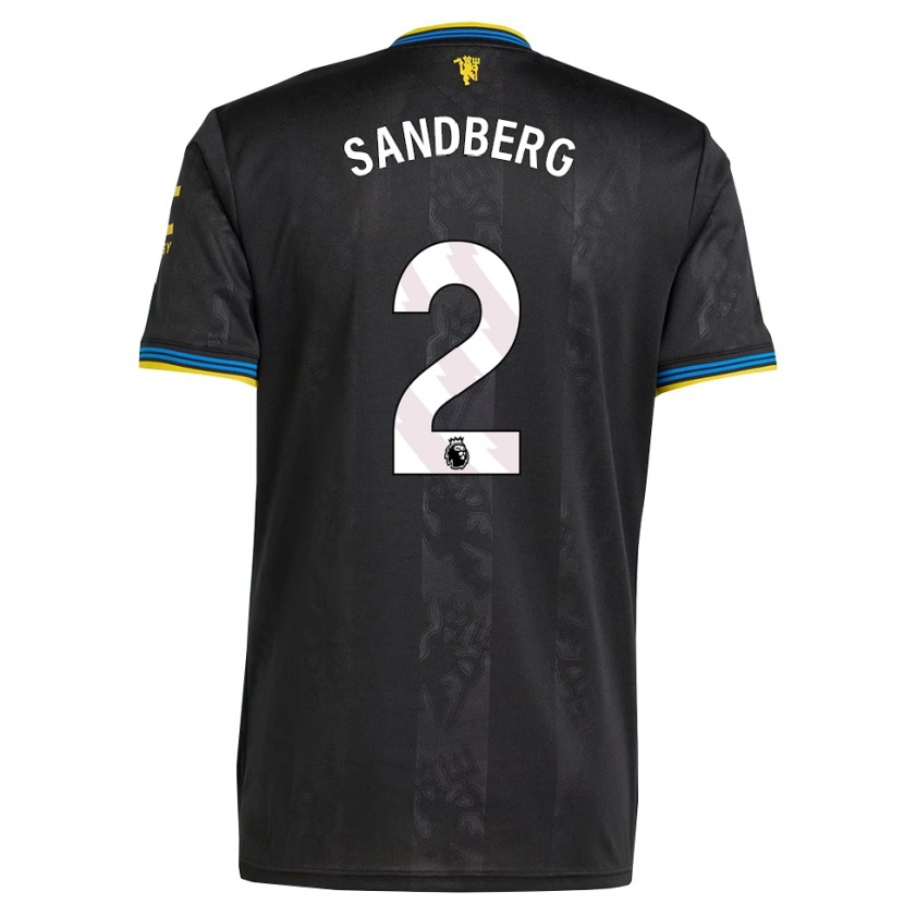 Danxen Dámské Anna Sandberg #2 Černá Žlutá Modrá Třetí Hráčské Dresy 2025/26 Dres