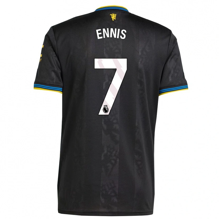 Danxen Dámské Ethan Ennis #7 Černá Žlutá Modrá Třetí Hráčské Dresy 2025/26 Dres