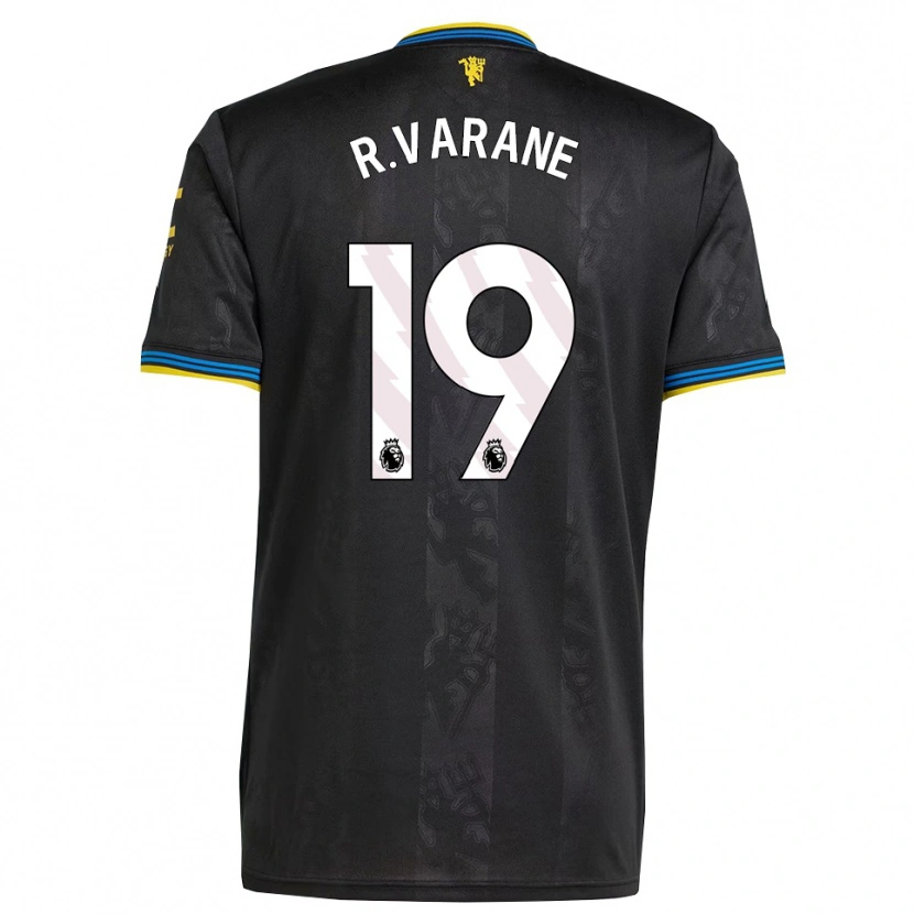 Danxen Dámské Raphael Varane #19 Černá Žlutá Modrá Třetí Hráčské Dresy 2025/26 Dres