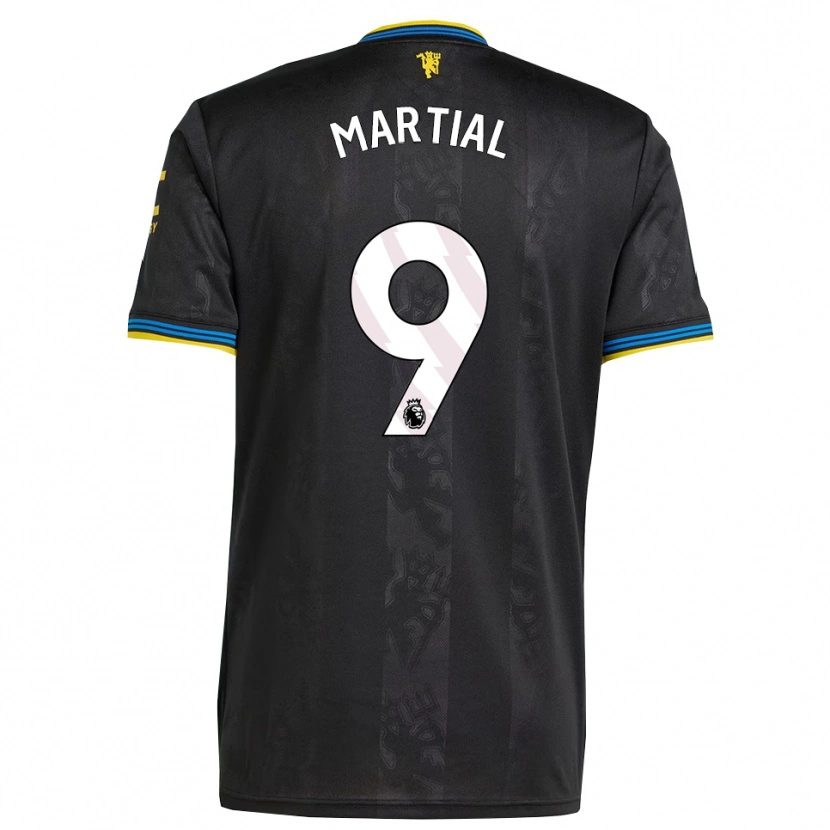 Danxen Dámské Anthony Martial #9 Černá Žlutá Modrá Třetí Hráčské Dresy 2025/26 Dres