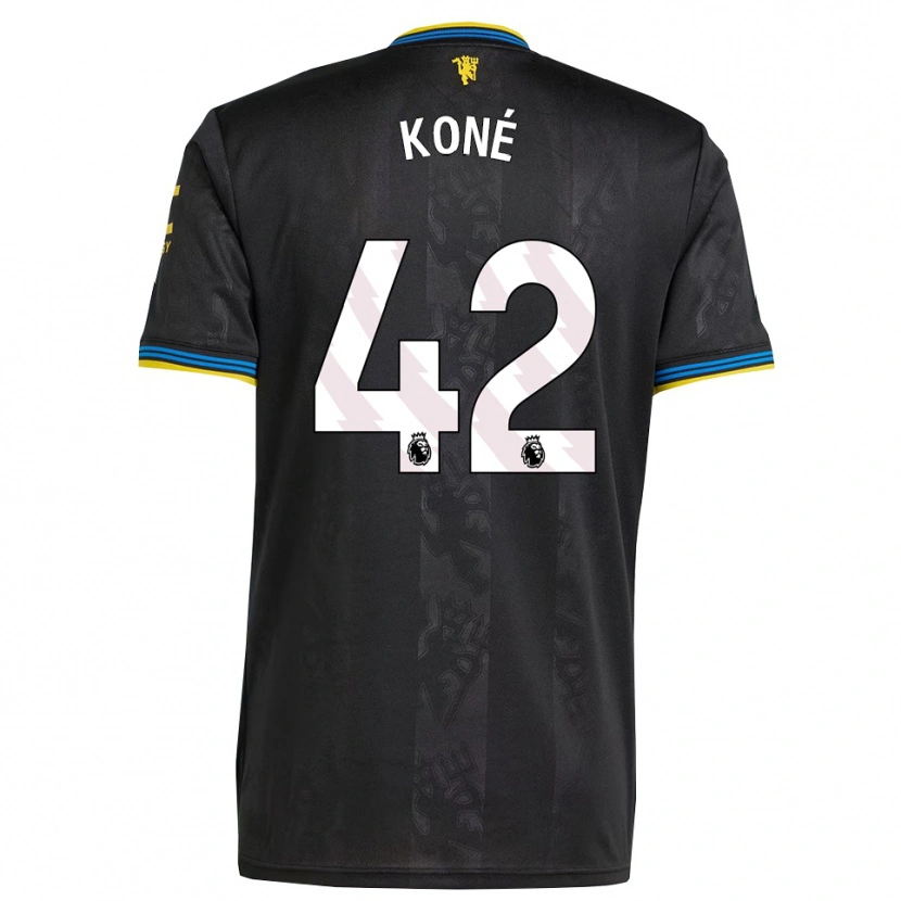 Danxen Dámské Sékou Koné #42 Černá Žlutá Modrá Třetí Hráčské Dresy 2025/26 Dres