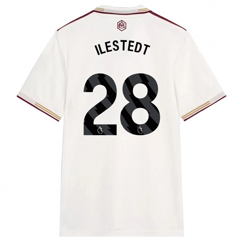 Danxen Dámské Amanda Ilestedt #28 Smetanově Bílá Burgundská Třetí Hráčské Dresy 2025/26 Dres