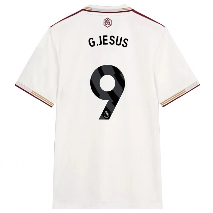 Danxen Dámské Gabriel Jesus #9 Smetanově Bílá Burgundská Třetí Hráčské Dresy 2025/26 Dres
