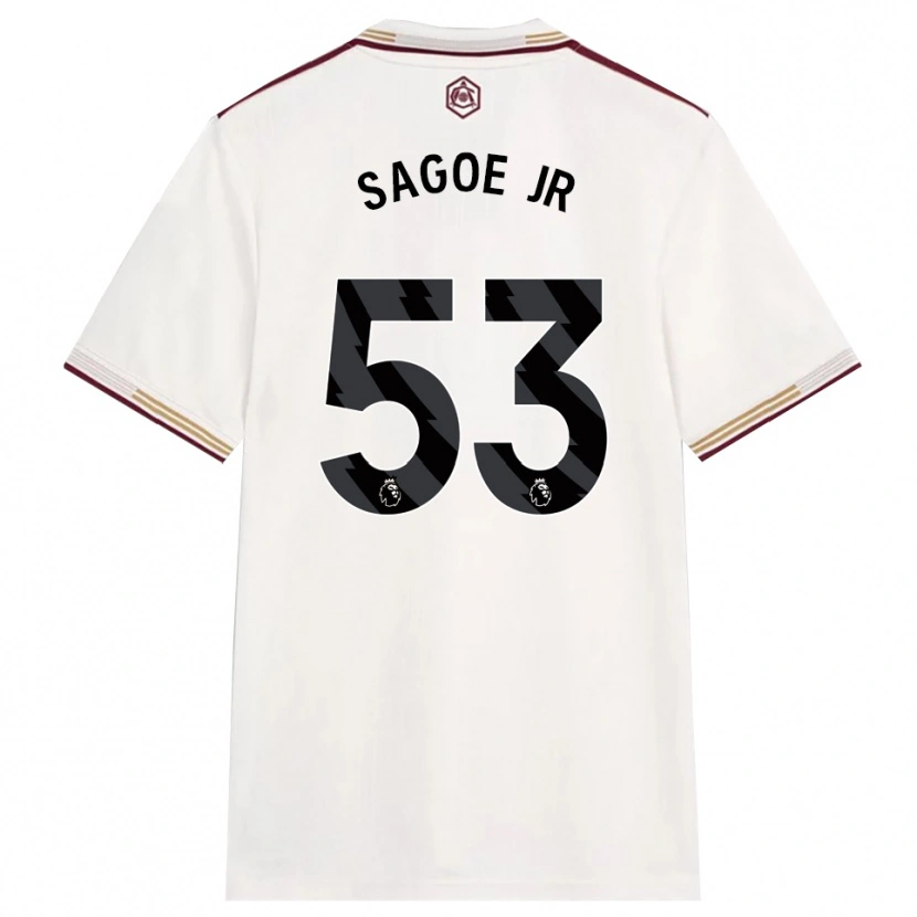 Danxen Dámské Charles Sagoe Jr #53 Smetanově Bílá Burgundská Třetí Hráčské Dresy 2025/26 Dres
