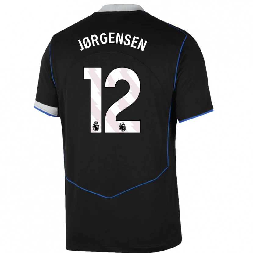 Danxen Dámské Filip Jørgensen #12 Černá Modrá Stříbrná Třetí Hráčské Dresy 2025/26 Dres