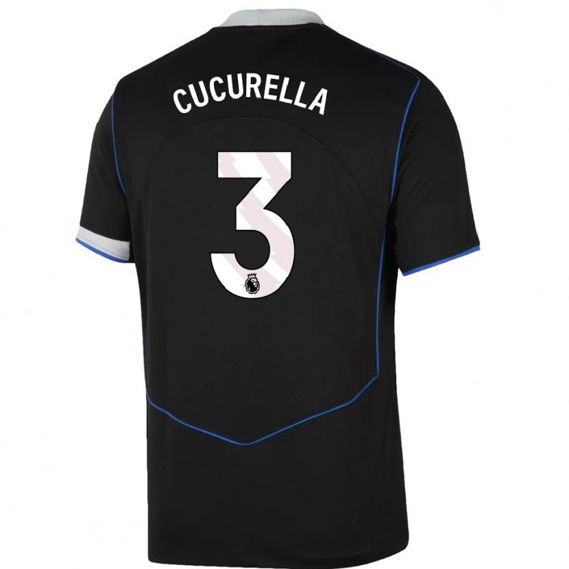 Danxen Dámské Marc Cucurella #3 Černá Modrá Stříbrná Třetí Hráčské Dresy 2025/26 Dres