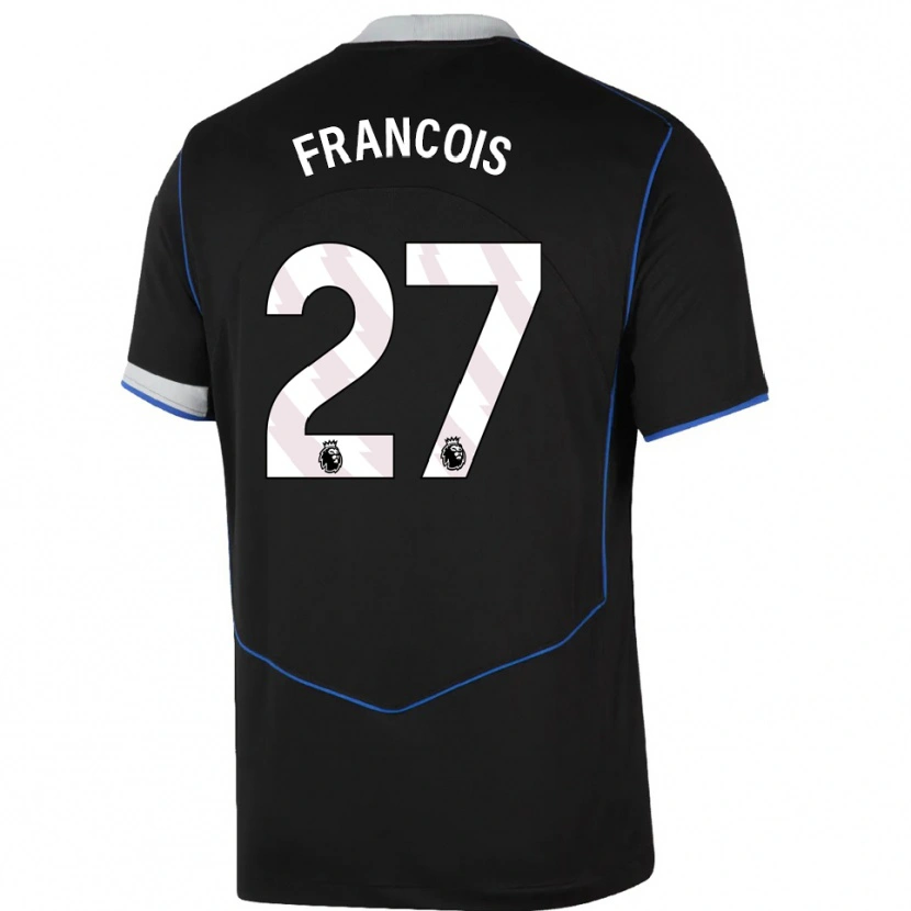 Danxen Dámské Oriane Jean-François #27 Černá Modrá Stříbrná Třetí Hráčské Dresy 2025/26 Dres
