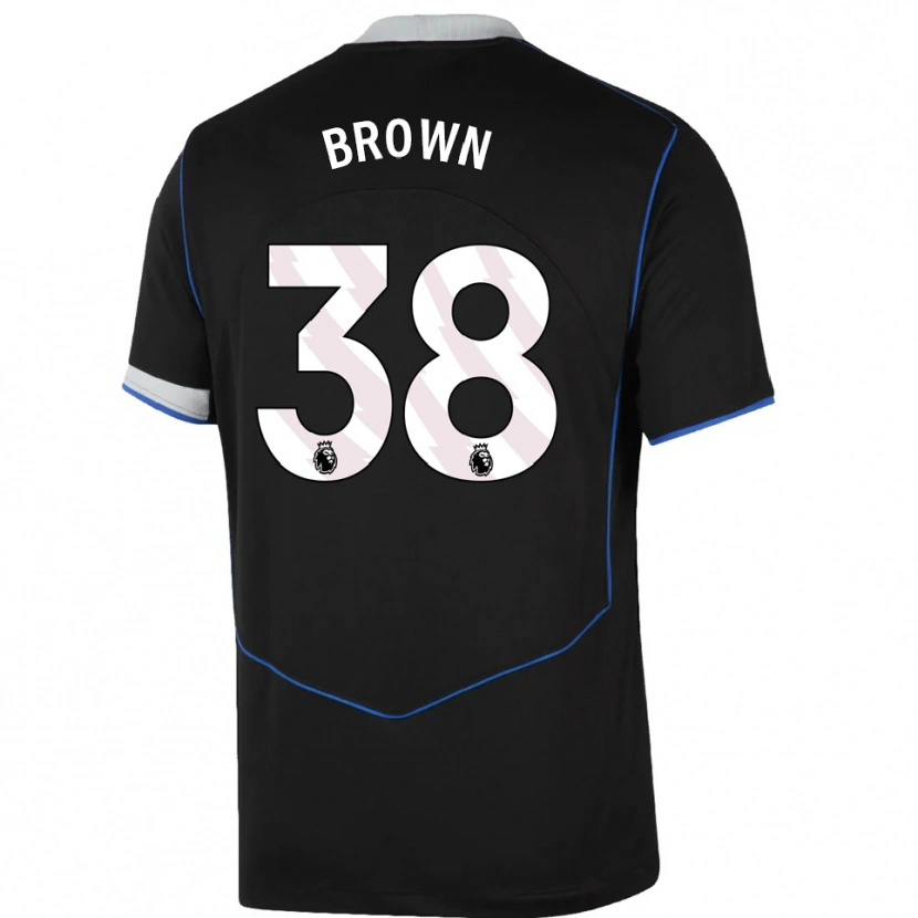 Danxen Dámské Cerys Brown #38 Černá Modrá Stříbrná Třetí Hráčské Dresy 2025/26 Dres