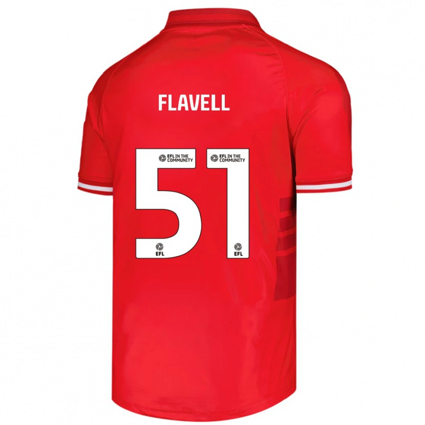 Danxen Dětské Kieren Flavell #51 Červená Bílá Domů Hráčské Dresy 2025/26 Dres