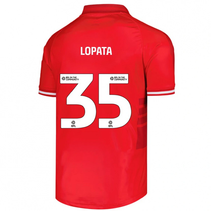 Danxen Dětské Kacper Lopata #35 Červená Bílá Domů Hráčské Dresy 2025/26 Dres