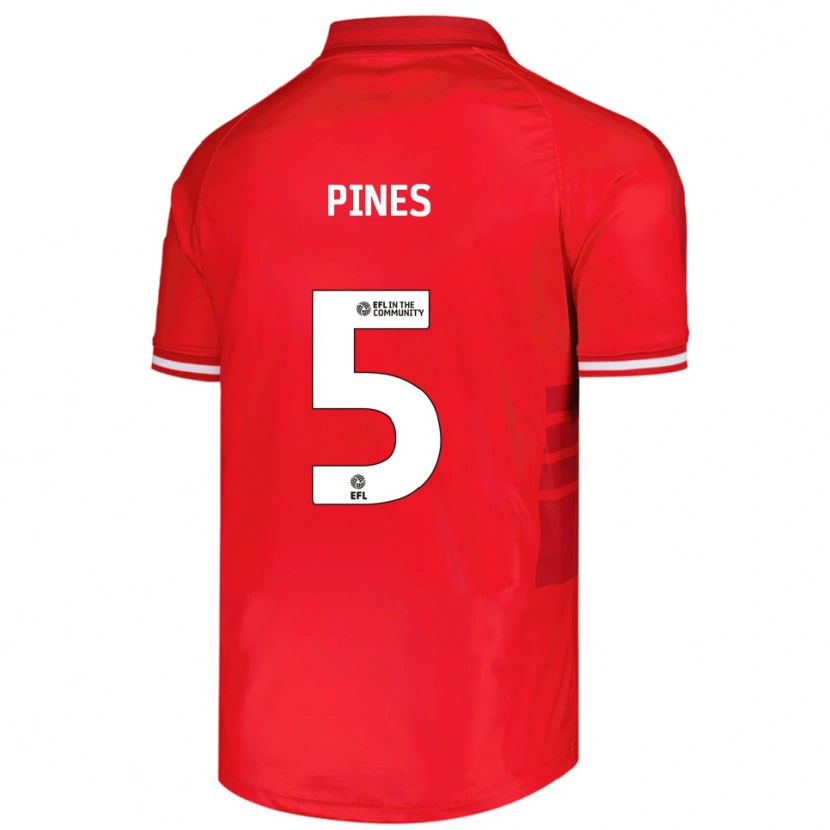 Danxen Dětské Donovan Pines #5 Červená Bílá Domů Hráčské Dresy 2025/26 Dres