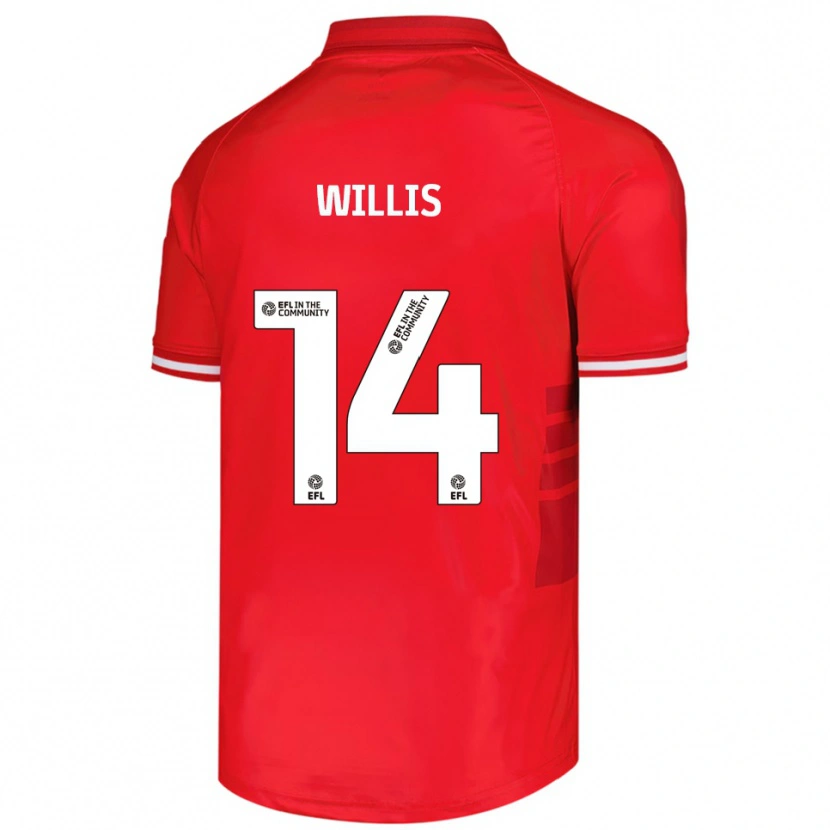 Danxen Dětské Nathan Willis #14 Červená Bílá Domů Hráčské Dresy 2025/26 Dres