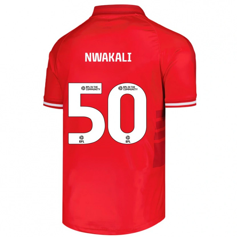 Danxen Dětské Kelechi Nwakali #50 Červená Bílá Domů Hráčské Dresy 2025/26 Dres