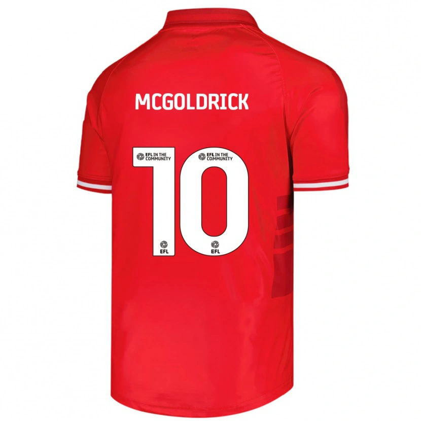 Danxen Dětské David Mcgoldrick #10 Červená Bílá Domů Hráčské Dresy 2025/26 Dres