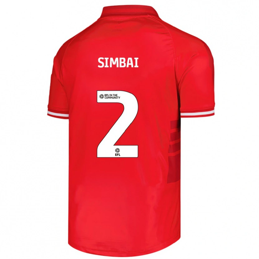 Danxen Dětské Kingston Simbai #2 Červená Bílá Domů Hráčské Dresy 2025/26 Dres