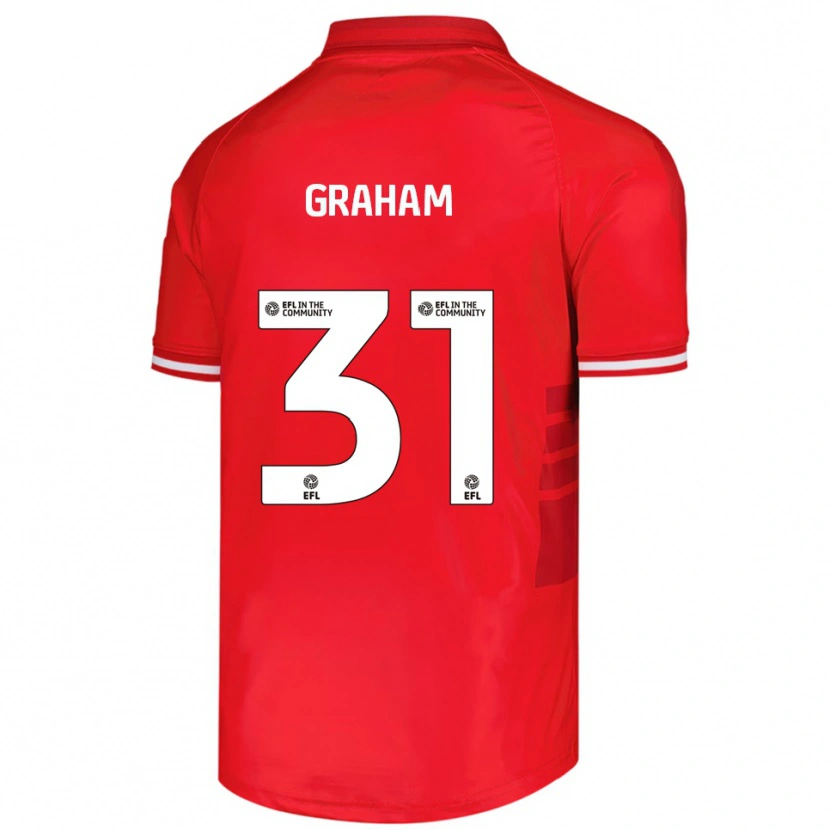 Danxen Dětské Kieran Graham #31 Červená Bílá Domů Hráčské Dresy 2025/26 Dres