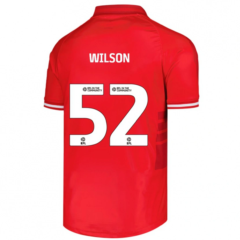 Danxen Dětské Aston Wilson #52 Červená Bílá Domů Hráčské Dresy 2025/26 Dres