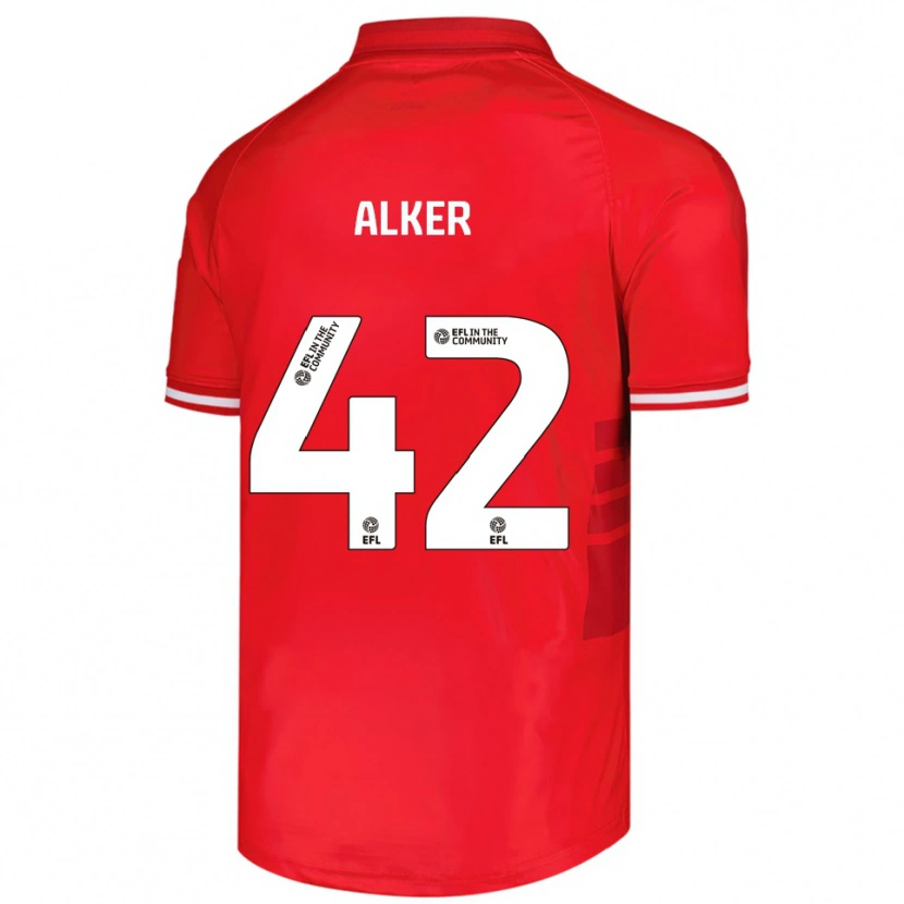 Danxen Dětské Luke Alker #42 Červená Bílá Domů Hráčské Dresy 2025/26 Dres