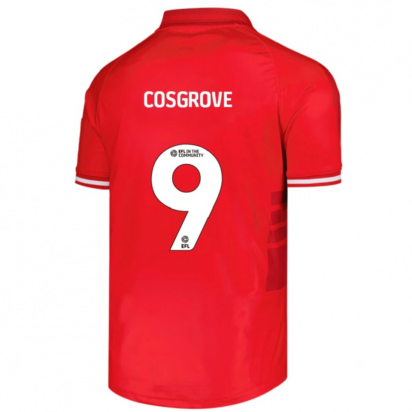 Danxen Dětské Sam Cosgrove #9 Červená Bílá Domů Hráčské Dresy 2025/26 Dres