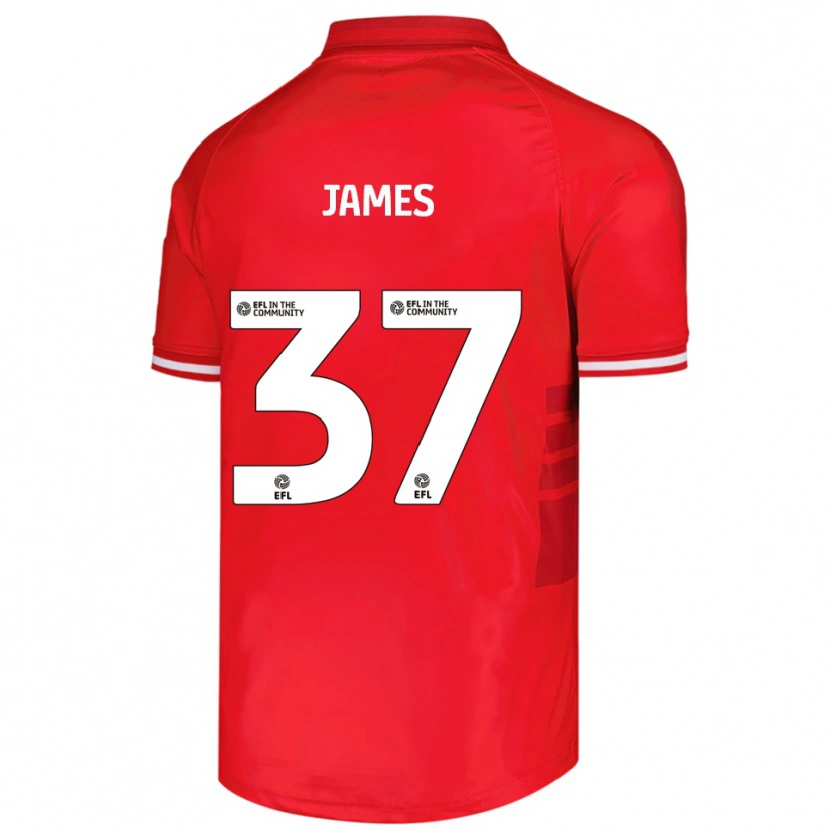 Danxen Dětské Nathan James #37 Červená Bílá Domů Hráčské Dresy 2025/26 Dres