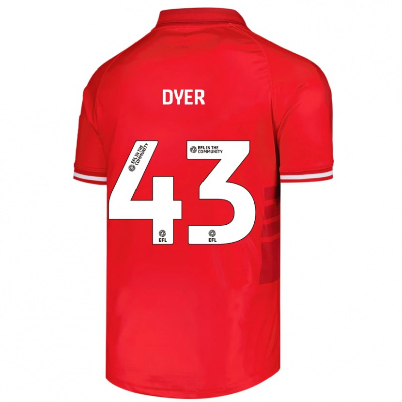 Danxen Dětské Josiah Dyer #43 Červená Bílá Domů Hráčské Dresy 2025/26 Dres