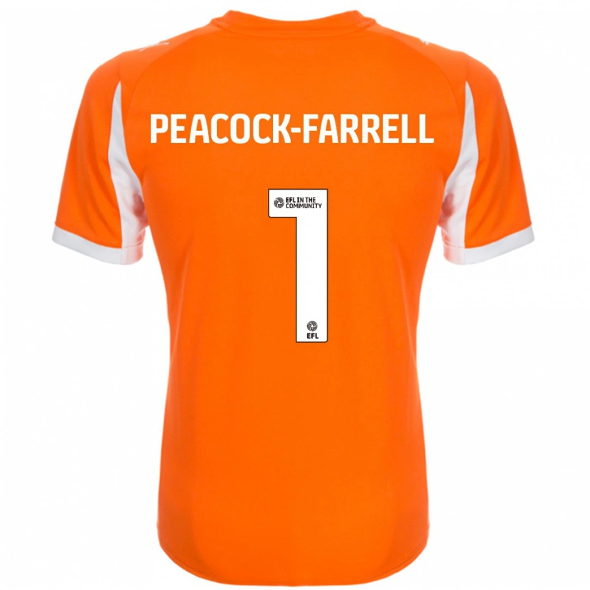 Danxen Dětské Bailey Peacock-Farrell #1 Oranžová Bílá Domů Hráčské Dresy 2025/26 Dres