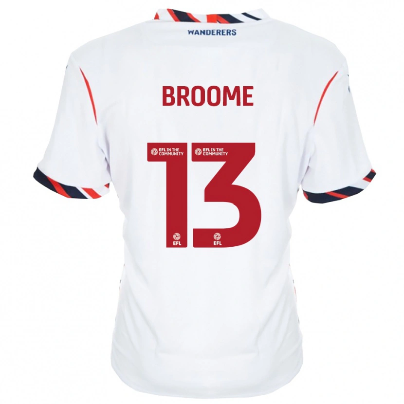 Danxen Dětské Nathan Broome #13 Bílá Červená Domů Hráčské Dresy 2025/26 Dres