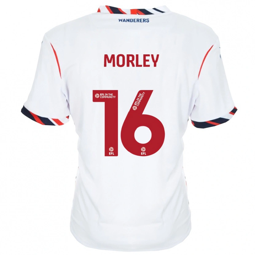 Danxen Dětské Aaron Morley #16 Bílá Červená Domů Hráčské Dresy 2025/26 Dres