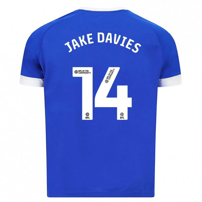Danxen Dětské Jake Davies #14 Modrá Bílá Domů Hráčské Dresy 2025/26 Dres